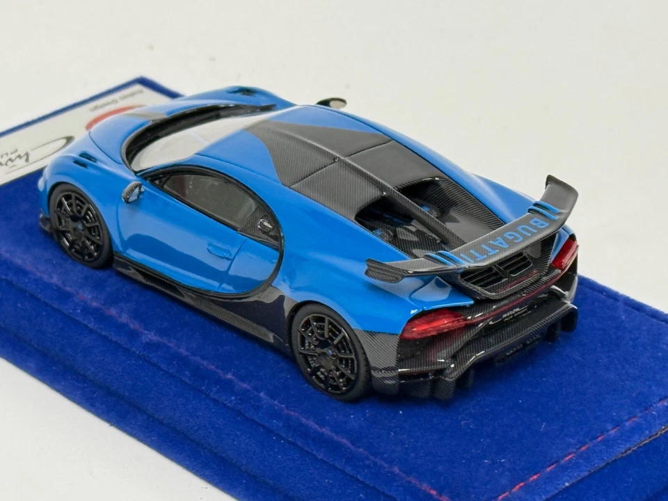 1/43 Looksmart BUGATTI Chiron Pur Sport Agile Azul sobre Azul Gamuza Base LS520A Foto 2 de 4
