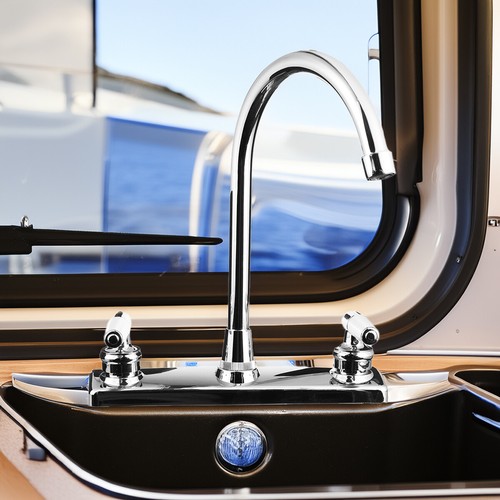 Hot Cold Bar Basin Sink Faucet Double Handle Tap Outdoor For RV Kitchen Bathroom - Picture 24 of 24