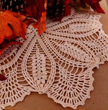 Handmade Crochet Mandala Table Center Doily Cotton  43cm Latte Decor ITALY