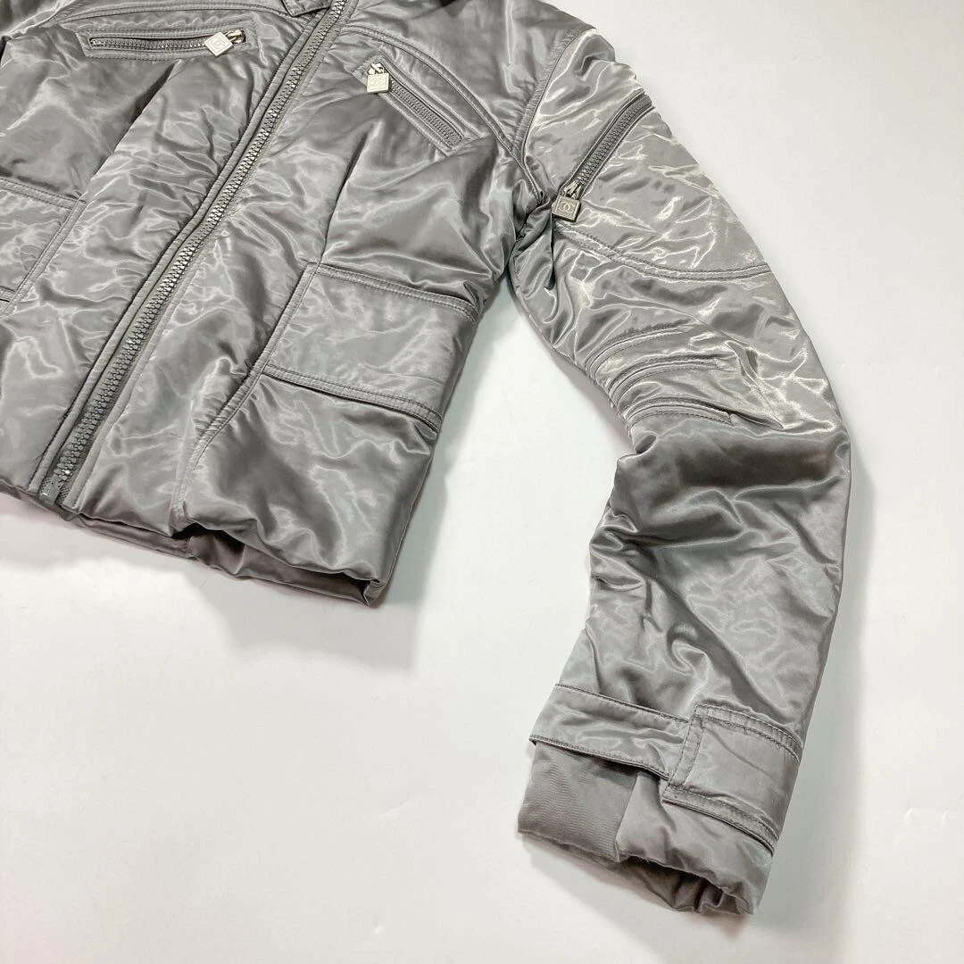 Giacca imbottita CHANEL 04A linea sportiva blouson Coco Mark taglia 40 cotone nylon