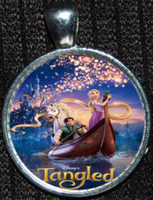 Princess Rapunzel Tangled Flynn Rider Disney Silver Jewelry Pendant Necklace