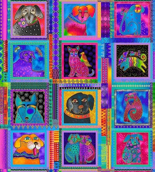 Laurel Burch**KINDRED CANINES**   By the Yard  ~  36 CANINES!!!