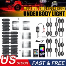 Pods RGB LED Rock Lights Kit Offroad Truck Underbody Neon Music Bluetooth APP