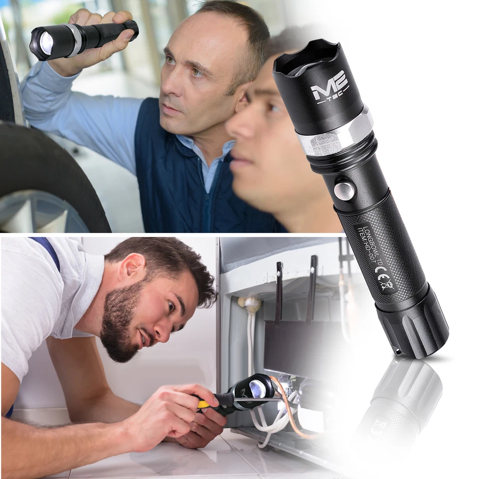 2x Polizei Swat Led Cree Taschenlampe 5000 Lumen inkl 4x PowerAkku + Ladekabel - Bild 4 von 4