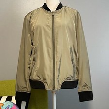 Kenzie Green Black Full Zipper Bomber Jacket