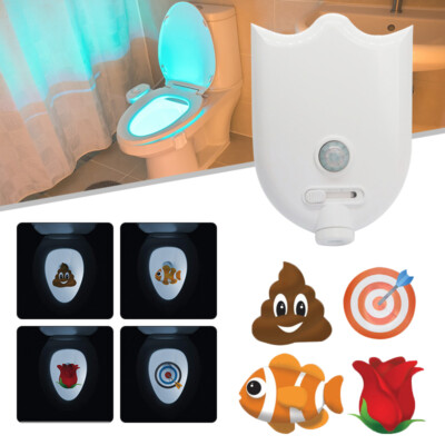 1Pc LED WC Badezimmer Nachtlicht Muster Bewegung Aktivierter Sitzsensor 4 Farben