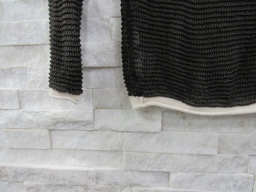 Giorgio Armani $1,695 Brown & Ivory Stretch Silk Knit Semi Sheer Sweater 42 - Picture 2 of 6