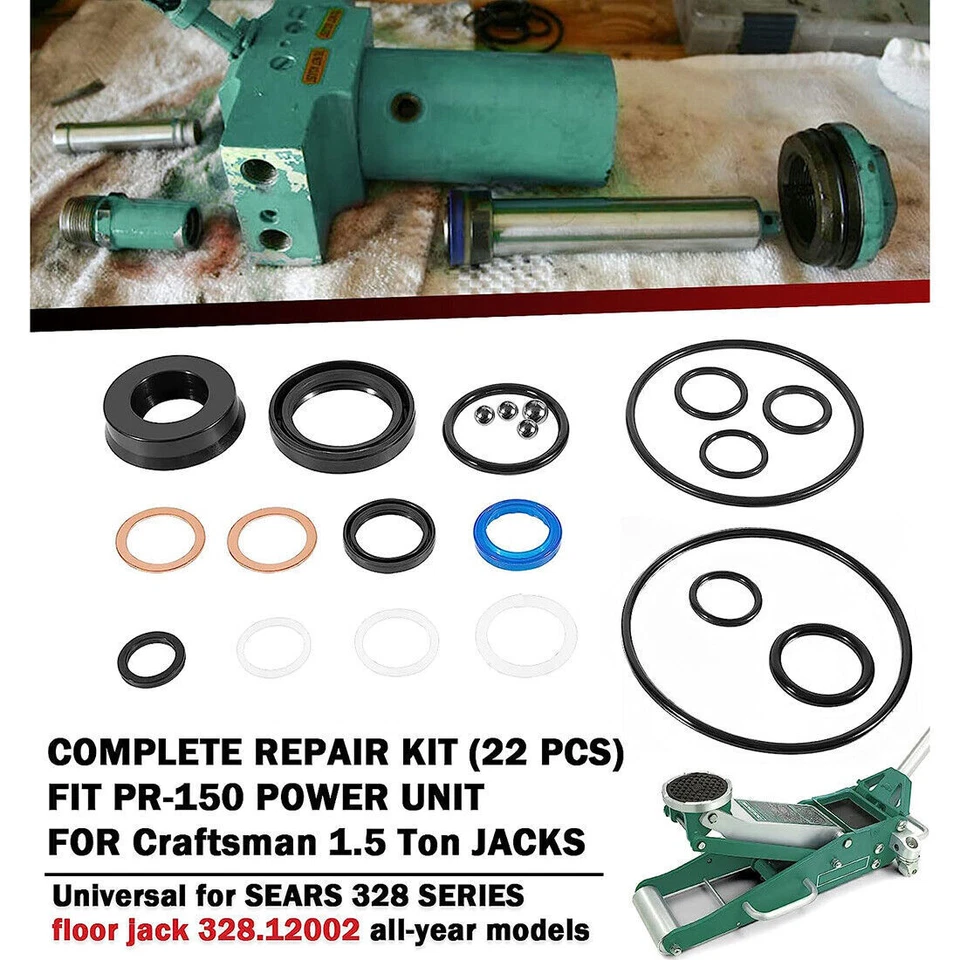 Kit de reconstrucción de sellos 328.12002 para todos los años Sears Craftsman gato de piso de 1,5 toneladas Foto 2 de 4