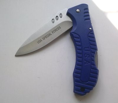 Knife-True Blue II By Frost Cutlery-3 1/2 Inch Blade-Lock Back
