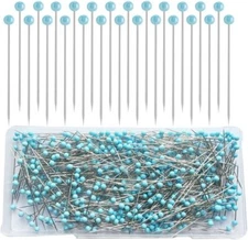 500 PCS Quilting Pins, 1.75IN Straight Pins Long Blue Glass Ball Head