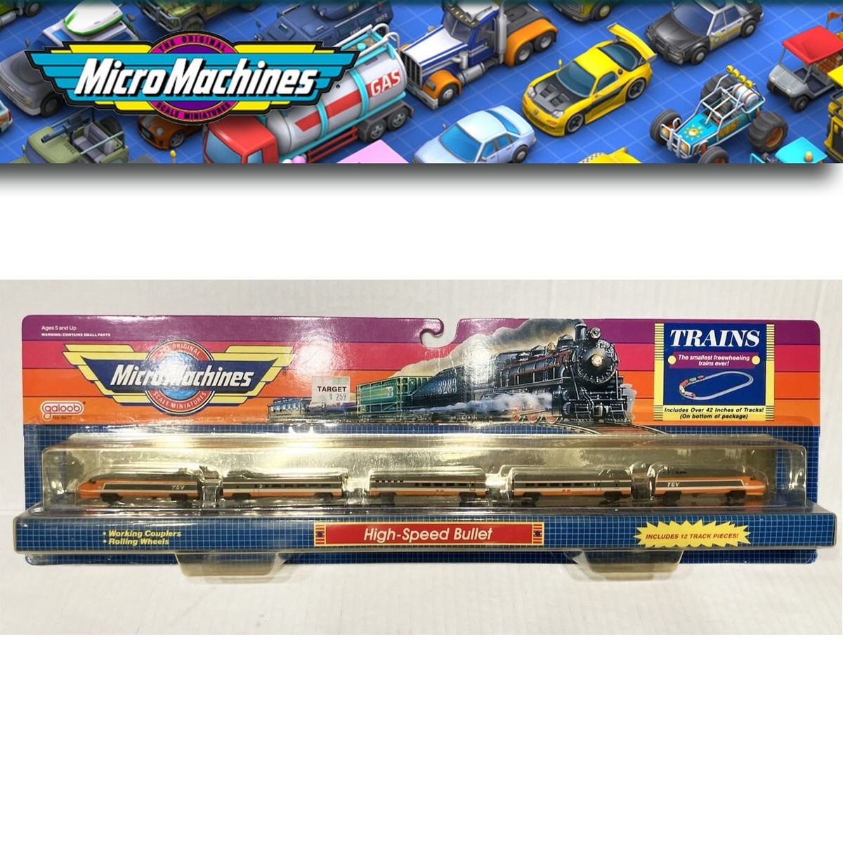 Micro Machines High Speed Bullet Train 1989 Galoob & 42