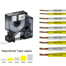 6/9/12/19/24CM Heat Shrink Tube Wire Cable Label Tape for Dymo Rhino 4200 5000