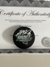 Noah Dobson Autographed Signed 2018 NHL Draft Puck COA New York Islanders CASE
