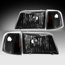 For 1993-1997 Ford Ranger Pick Up 93-97 Black Headlights +Signal Lamp Set L+R