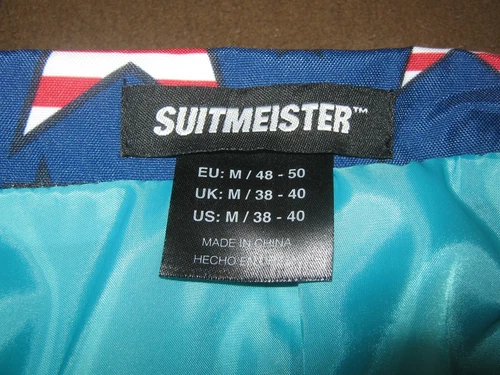 SUITMEISTER Blazer Men's Size MEDIUM(NWO)Navy BLUE w/Stars & Stripes "CLEAN" image 5