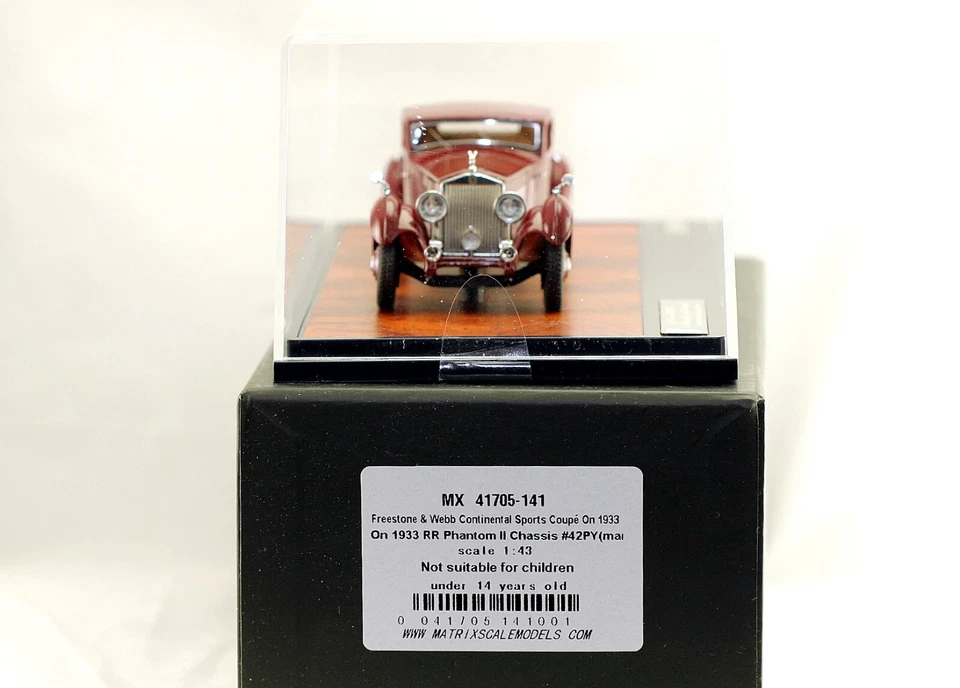 1:43 Matrix Scale Models MX41705-141 Rolls Royce Ph2 Freestone & Webb Coupe 1933 - Image 3 of 3