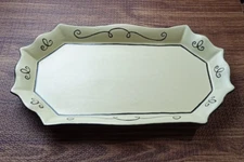 Chaleur Bon Bonniere Delia Cream & Black Ceramic Serving Tray