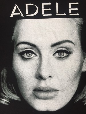 ADELE 2016 SOLD-OUT WORLD TOUR Blue-Eyed Soul POP R&B Adult RARE T-SHIRT EUC L