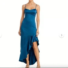 NWT Aqua Teal spaghetti strap ruffle dress