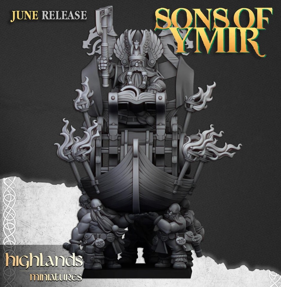 Dwarf King on Throne Highlands Miniatures 28mm eBay