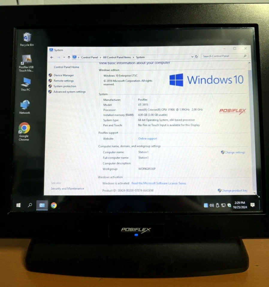 Posiflex XT-3915 POS Terminal, Win10, 64Bit, 4GB REM, 128 SDD GB HD,  pre-owned - Image 2 of 2