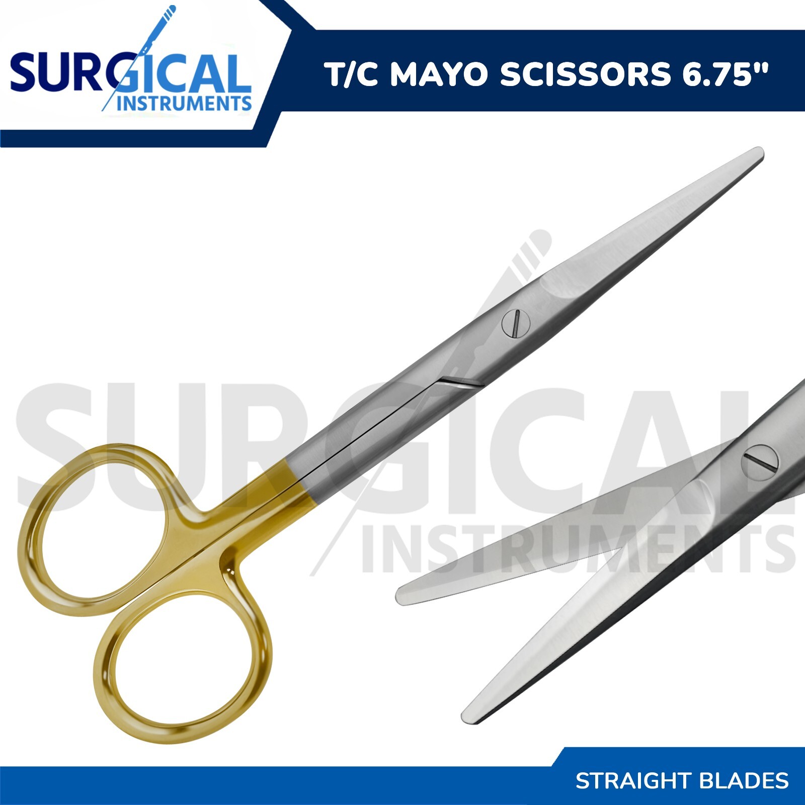 T/C Mayo Scissors Surgical Dental 6.75" Straight Stainless Steel German Grade