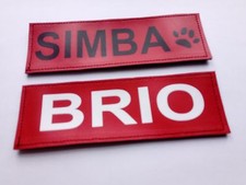 Etichette Rosse  Personalizzate adatte per  Pettorina imbragatura cane JULIUS-K9