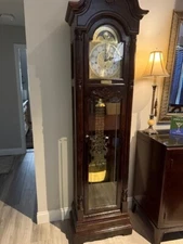 Traditional Diggory Accent Westminster Adjustable Grandfather Clock Brown Red