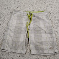 prAna Board Shorts Mens 32 Beige Swim Trunks Surf Beach UPF 50 Outdoor A2