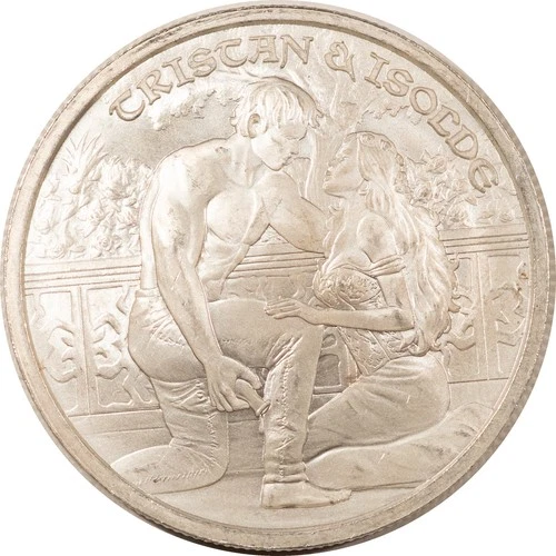 1 OZ .999 FINE SILVER ROUND IRISH TRISTAN & ISOLDE THEME - UNCIRCULATED!