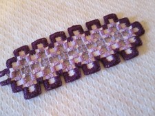 Hardanger book marker Norwegian Embroidery Lavender-Purple
