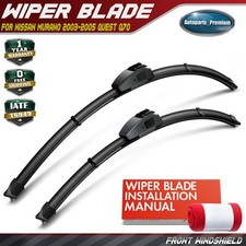 2x Front 26" & 19" Windshield Wiper Blades for Nissan Murano 03-05 Infiniti Q70