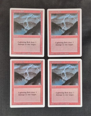 Revised  3rd Edtion  MTG  Playset  Lightning Bolt   Magic