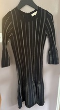 Michael Kors dress heavy knit 3/4 Sleeve Dress Black & Gold Size xs