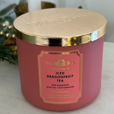 White Barn Candle: ICED DRAGONFRUIT TEA Bath Body Works Scented 3-wick Jar