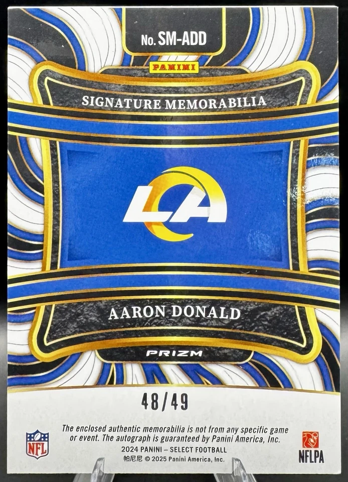 Аарон Дональд /49 подпись сувениры фиолетовый призма #SM-ADD Rams 2023 выбрать - Изображение 2 из 2