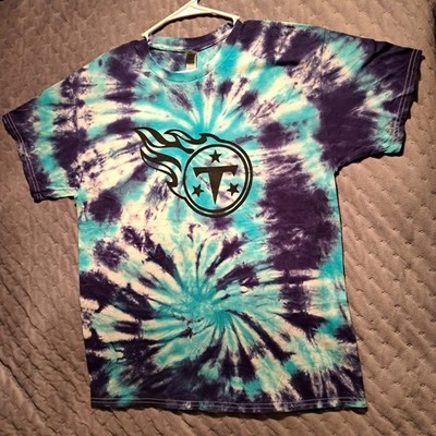 Unique Handmade Tennessee Titans 100% Cotton Double Swirl Tye Dye Shirts