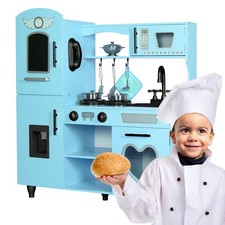 TaoHFE Toy Kitchen, Blue Kids Kitchen Playset for Kids Ages 4-8 Boys Gift Girls