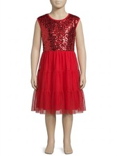 Girls Formal Red Dress With Sequins
