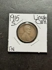 1915 S Lincoln Wheat Cent Penny FN Fine U.S. 1c Better Date Coin (Raw18403)