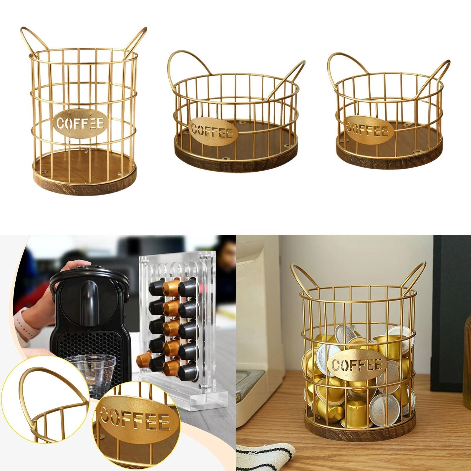 Coffee Pod Holder Coffee Pod Storage Basket for Kitchen Counter Multifunctional