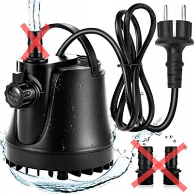 AQQA 2500 l/h Tauchpumpe für Aquarien, 45 W, Kabel 1,8 m, ohne Düsen