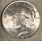 Stunning 1923 Peace Silver Dollar, GEM BU Luster On Luster !!   Near Perfection!