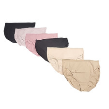 Felina Womens Set of 6 Pima Cotton Panties Lace Trim Large Sz Underwear