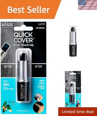 Quick Cover Jet Black Root Touch Up Stick - Waterproof Gray Concealer for Hair