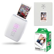 Fujifilm Instax Mini Link 3 Wireless Smartphone Printer, White, Bundle with Inst