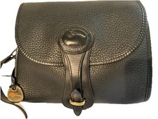 Dooney and Bourke Black All Weather Essex Pebble Black Leather Crossbody Bag Vtg
