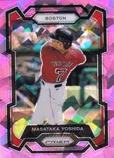 MASATAKA YOSHIDA PRIZM PINK CRACKED ICE REFRACTOR BOSTON RED SOX #221 2024
