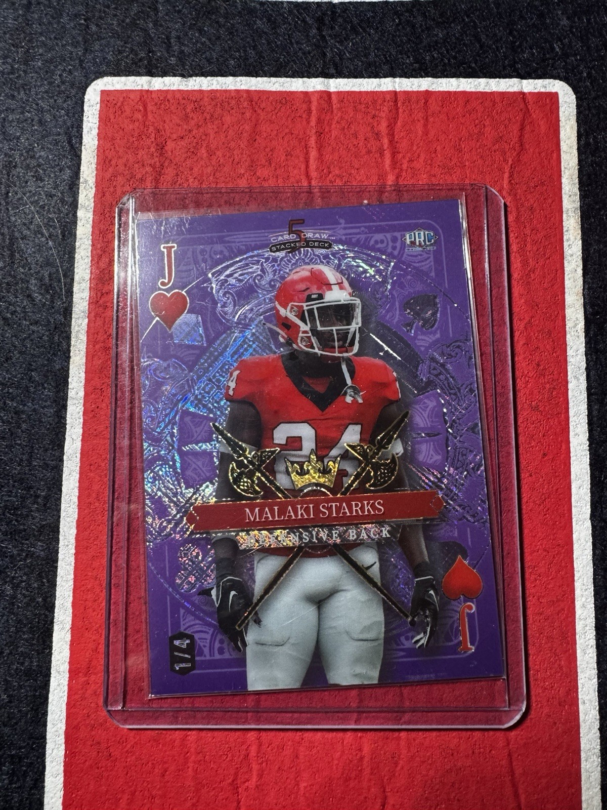 2024 Wild Card MALAKI STARKS 1/4 PRC 5 Card Draw JACK OF Hearts #SDPD-MSN FOTL!!