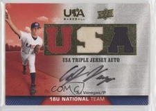 2009 USA Baseball Box Set Triple Jersey 18U National Team AJ Vanegas Auto